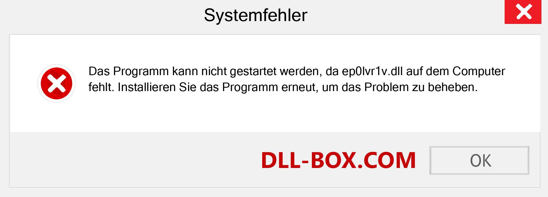 ep0lvr1v.dll-Datei fehlt?. Download für Windows 7, 8, 10 - Fix ep0lvr1v dll Missing Error unter Windows, Fotos, Bildern