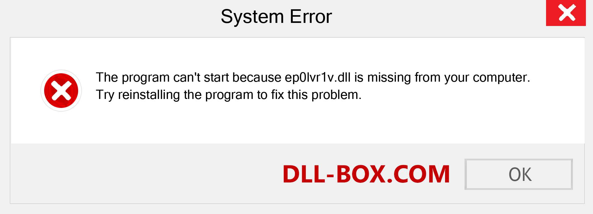 ep0lvr1v.dll file is missing?. Download for Windows 7, 8, 10 - Fix  ep0lvr1v dll Missing Error on Windows, photos, images